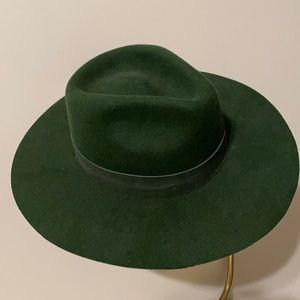 Anthropologie felt forest green hat